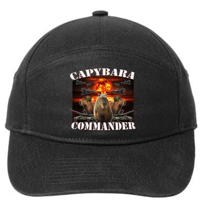 Capybara Commander Funny Capybara Warrior 7-Panel Snapback Hat