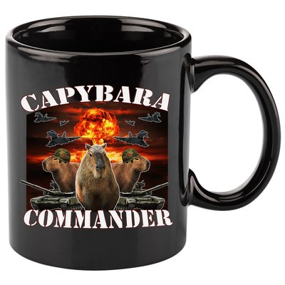 Capybara Commander Funny Capybara Warrior 11oz C Handle Ceramic Mug