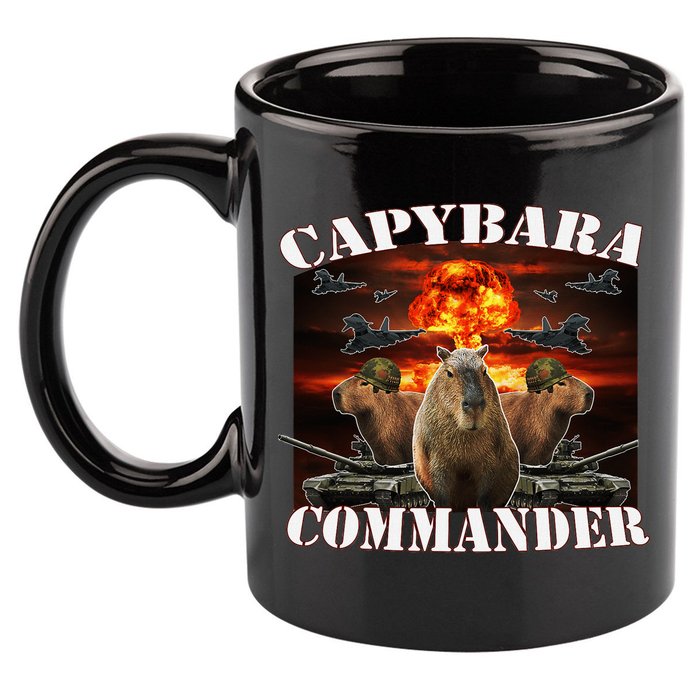 Capybara Commander Funny Capybara Warrior 11oz C Handle Ceramic Mug