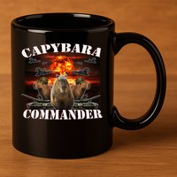 Capybara Commander Funny Capybara Warrior 11oz C Handle Ceramic Mug