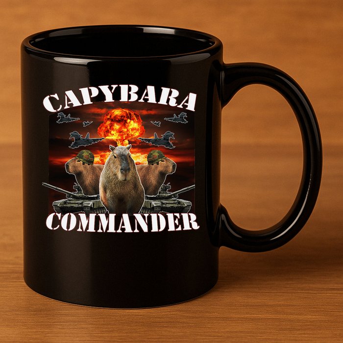 Capybara Commander Funny Capybara Warrior 11oz C Handle Ceramic Mug