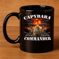 Capybara Commander Funny Capybara Warrior 11oz C Handle Ceramic Mug