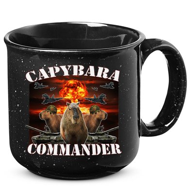 Capybara Commander Funny Capybara Warrior 15oz Campfire Ceramic Mug
