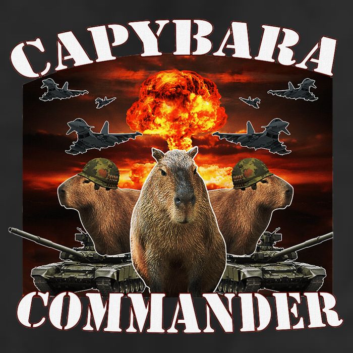 Capybara Commander Funny Capybara Warrior Beanie