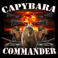 Capybara Commander Funny Capybara Warrior Drawstring Bag