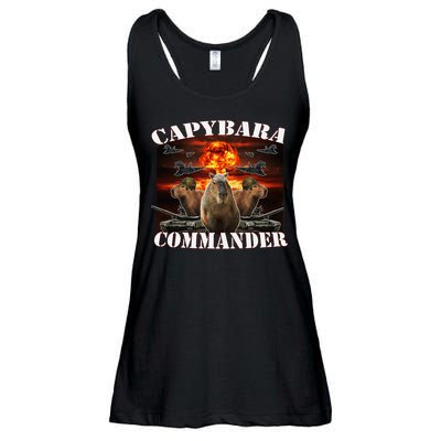 Capybara Commander Funny Capybara Warrior Ladies Essential Flowy Tank