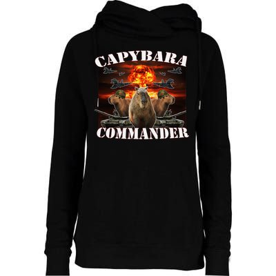 Capybara Commander Funny Capybara Warrior Womens Funnel Neck Pullover Hood