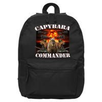 Capybara Commander Funny Capybara Warrior 16 in Basic Backpack