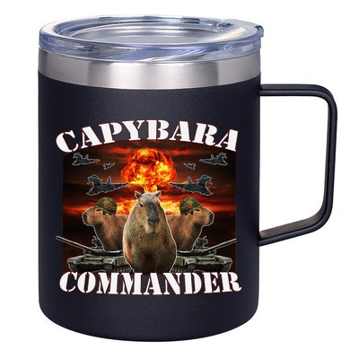 Capybara Commander Funny Capybara Warrior 12oz Stainless Steel Coffee Mug