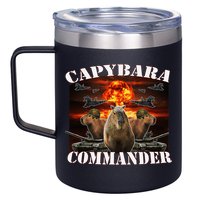 Capybara Commander Funny Capybara Warrior 12oz Stainless Steel Coffee Mug