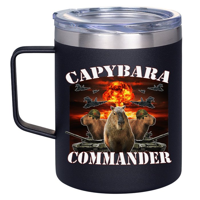 Capybara Commander Funny Capybara Warrior 12oz Stainless Steel Coffee Mug