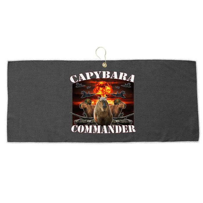 Capybara Commander Funny Capybara Warrior Large Microfiber Waffle Golf Towel