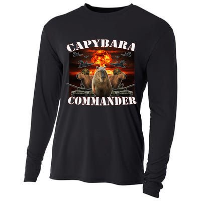 Capybara Commander Funny Capybara Warrior Cooling Performance Long Sleeve Crew