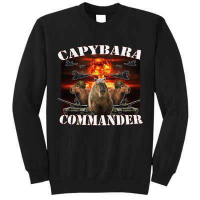 Capybara Commander Funny Capybara Warrior Tall Sweatshirt