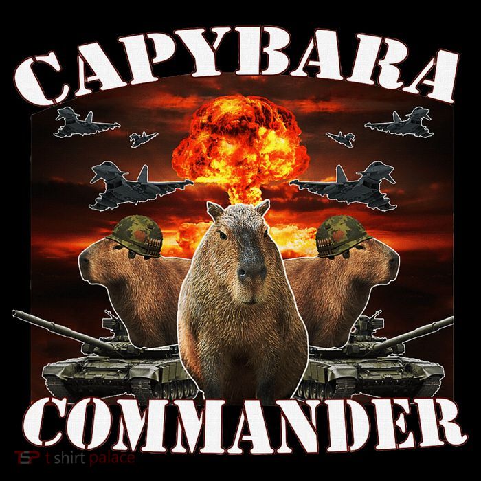 Capybara Commander Funny Capybara Warrior Sustainable Knit Beanie