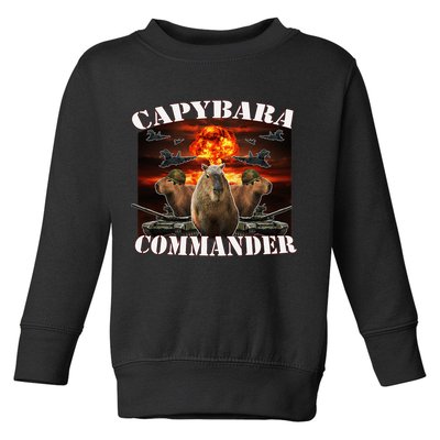 Capybara Commander Funny Capybara Warrior Toddler Sweatshirt