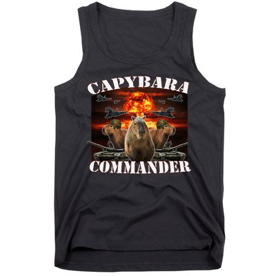 Capybara Commander Funny Capybara Warrior Tank Top