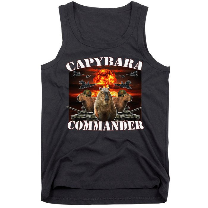 Capybara Commander Funny Capybara Warrior Tank Top