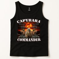 Capybara Commander Funny Capybara Warrior Tank Top