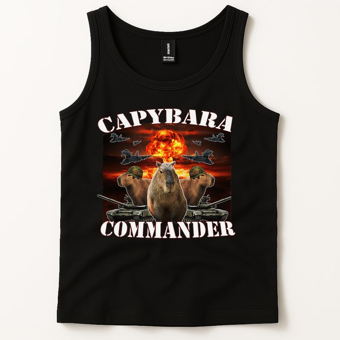 Capybara Commander Funny Capybara Warrior Tank Top