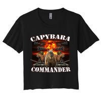 Capybara Commander Funny Capybara Warrior Crop Top