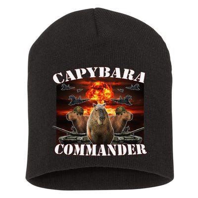 Capybara Commander Funny Capybara Warrior Short Acrylic Beanie