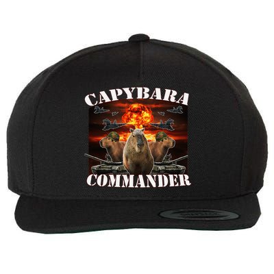 Capybara Commander Funny Capybara Warrior Wool Snapback Cap