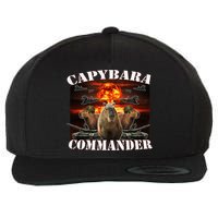 Capybara Commander Funny Capybara Warrior Wool Snapback Cap