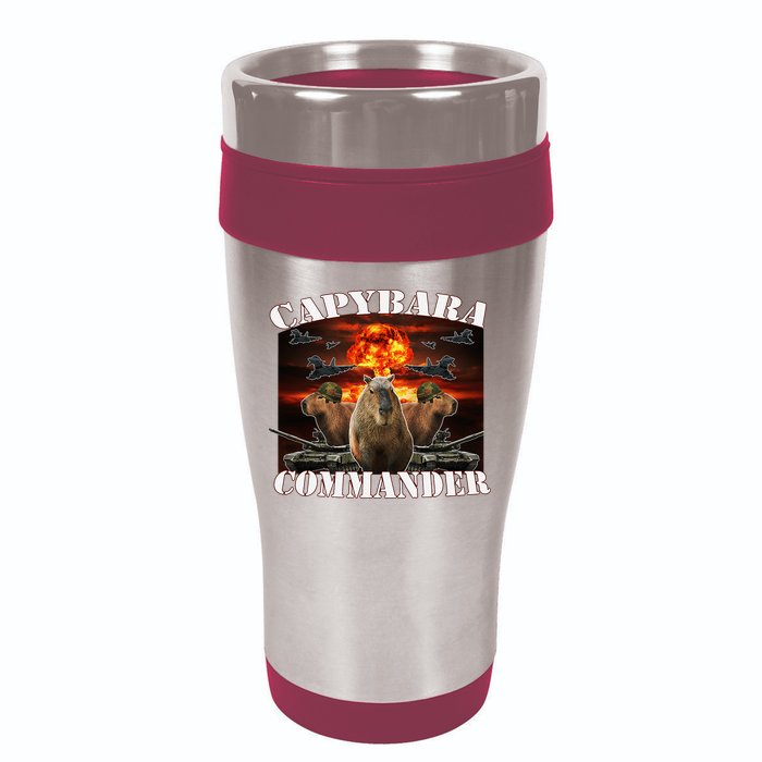 Capybara Commander Funny Capybara Warrior 16oz Travel Tumbler