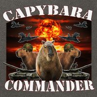 Capybara Commander Funny Capybara Warrior Cotton Canvas Backpack