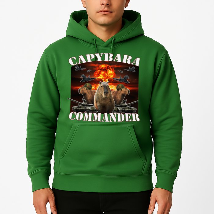 Capybara Commander Funny Capybara Warrior Hoodie