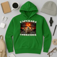 Capybara Commander Funny Capybara Warrior Hoodie