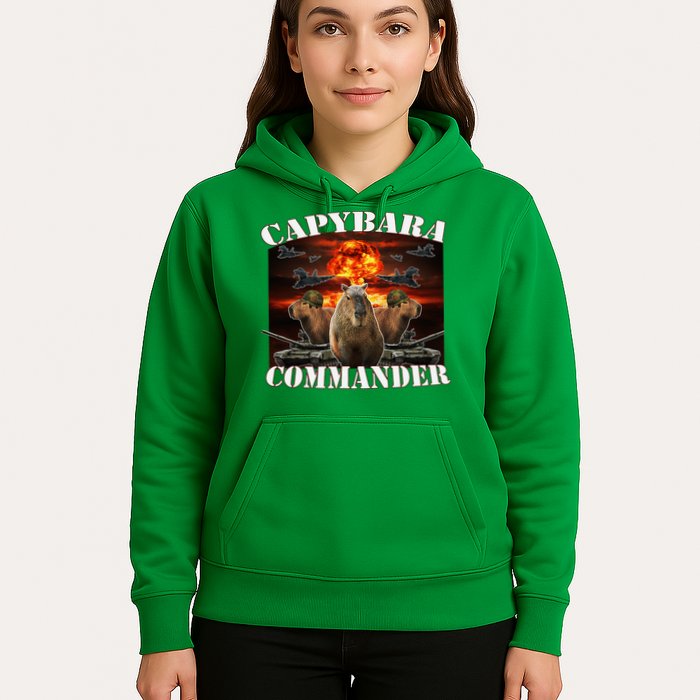 Capybara Commander Funny Capybara Warrior Hoodie