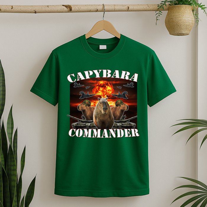 Capybara Commander Funny Capybara Warrior T-Shirt