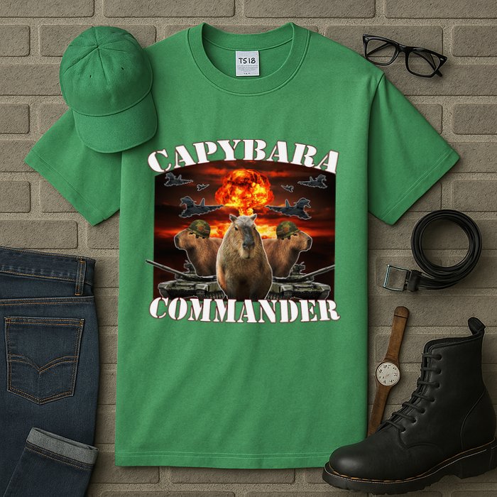 Capybara Commander Funny Capybara Warrior Tall T-Shirt