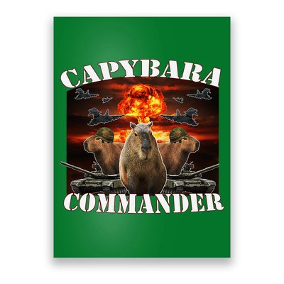 Capybara Commander Funny Capybara Warrior Poster