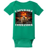 Capybara Commander Funny Capybara Warrior Baby Bodysuit