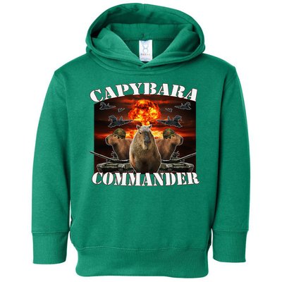 Capybara Commander Funny Capybara Warrior Toddler Hoodie