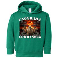 Capybara Commander Funny Capybara Warrior Toddler Hoodie