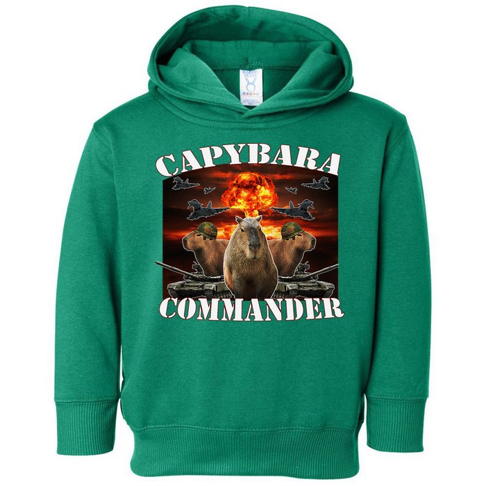 Capybara Commander Funny Capybara Warrior Toddler Hoodie