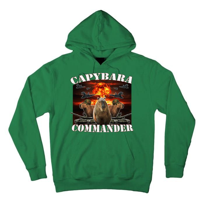 Capybara Commander Funny Capybara Warrior Tall Hoodie