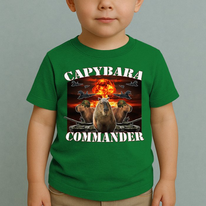 Capybara Commander Funny Capybara Warrior Toddler T-Shirt