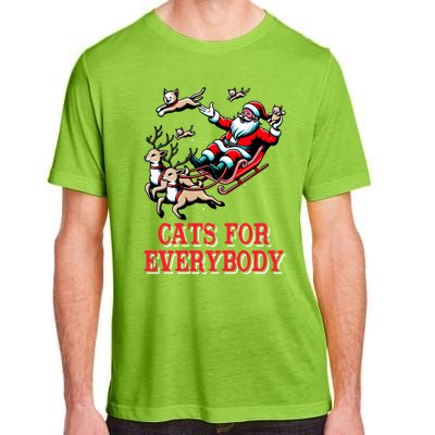 Christmas Cat Funny Cats For Everybody Santa Reindeer Cart Gift Adult ChromaSoft Performance T-Shirt