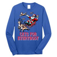 Christmas Cat Funny Cats For Everybody Santa Reindeer Cart Gift Long Sleeve Shirt