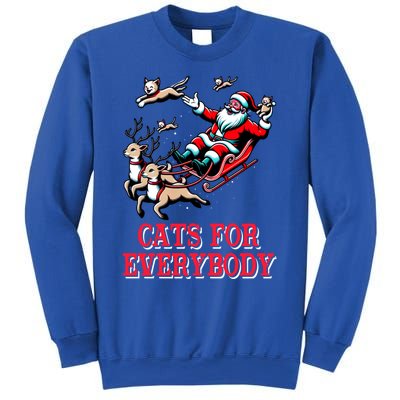 Christmas Cat Funny Cats For Everybody Santa Reindeer Cart Gift Sweatshirt