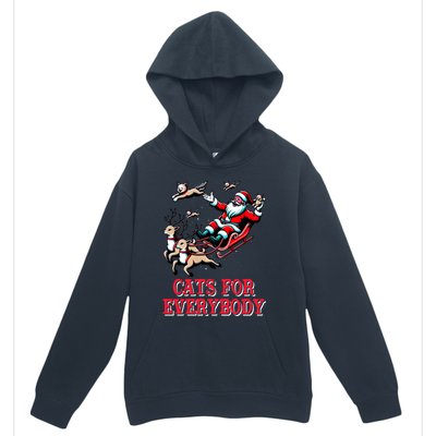 Christmas Cat Funny Cats For Everybody Santa Reindeer Cart Gift Urban Pullover Hoodie