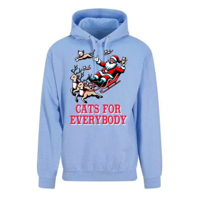 Christmas Cat Funny Cats For Everybody Santa Reindeer Cart Gift Unisex Surf Hoodie