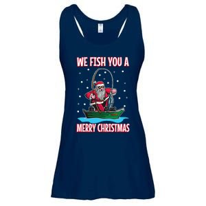 Christmas Costume Fisherman Fishing Funny Cool Santa Claus Ladies Essential Flowy Tank