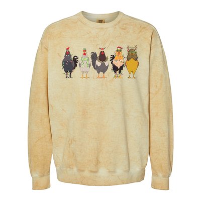 Christmas Chicken Farm Animal Christmas Funny Chicken Lover Colorblast Crewneck Sweatshirt