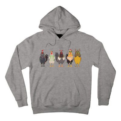 Christmas Chicken Farm Animal Christmas Funny Chicken Lover Tall Hoodie